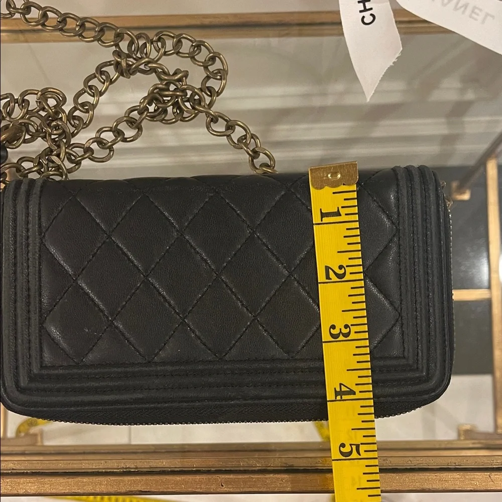 CHANEL Black Boy Zip Around Quilted Leather Wallet - Picture 14 of 15